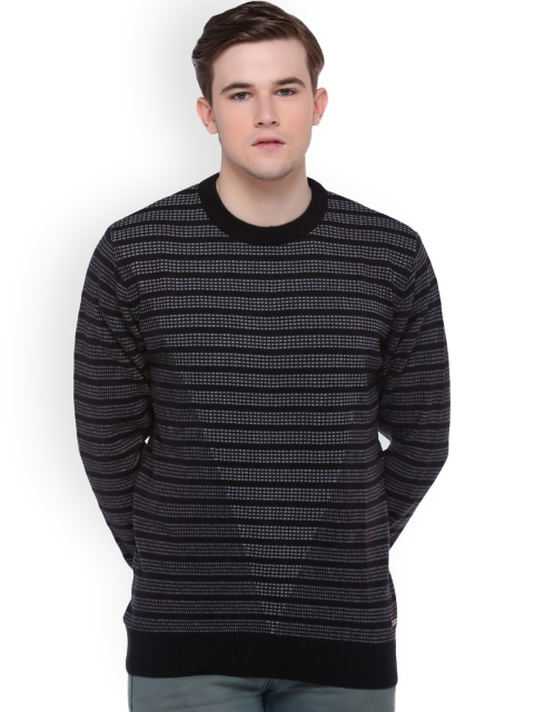 

Club York Men Black Striped Pullover