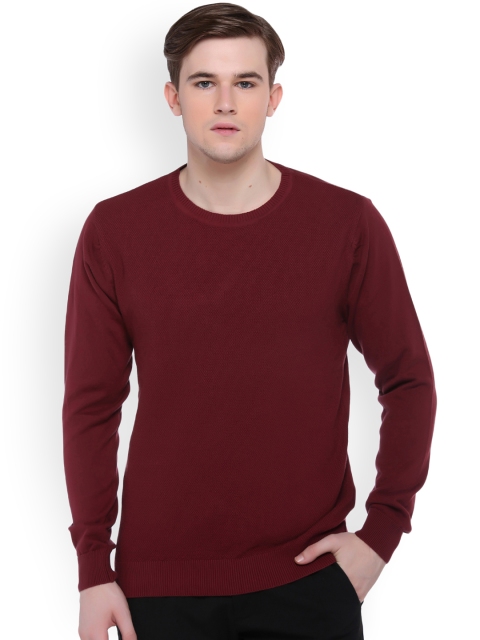 

Club York Men Maroon Solid Pullover