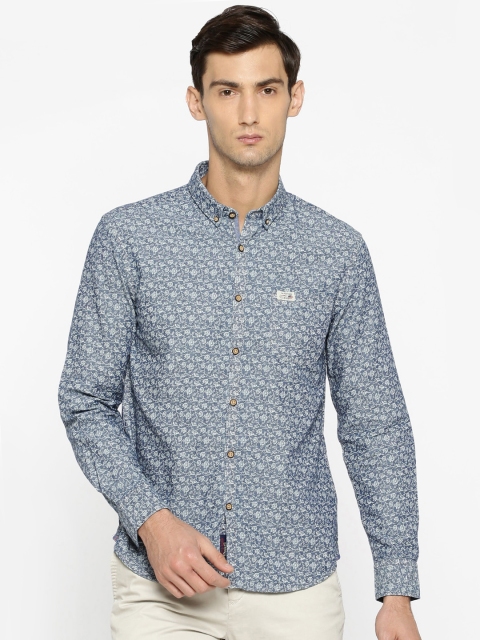 

U.S. Polo Assn. Denim Co. Men Blue Regular Fit Printed Casual Shirt
