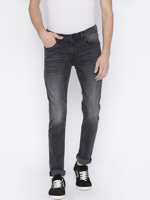 

U.S. Polo Assn. Denim Co. Men Grey Slim Tapered Fit Mid-Rise Clean Look Stretchable Jeans