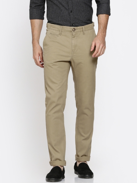 

U.S. Polo Assn. Men Khaki Denver Slim Fit Solid Regular Trousers