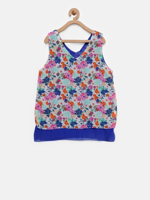 

612FEARLESS Girls Multicoloured Floral Print A-Line Top, Multi