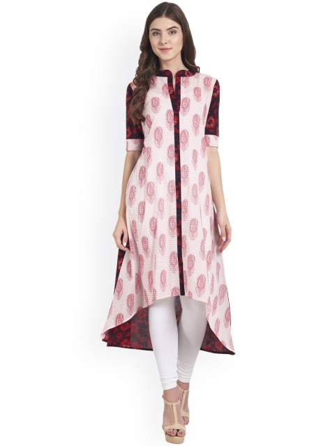 

Nayo Women White Printed A-Line Kurta