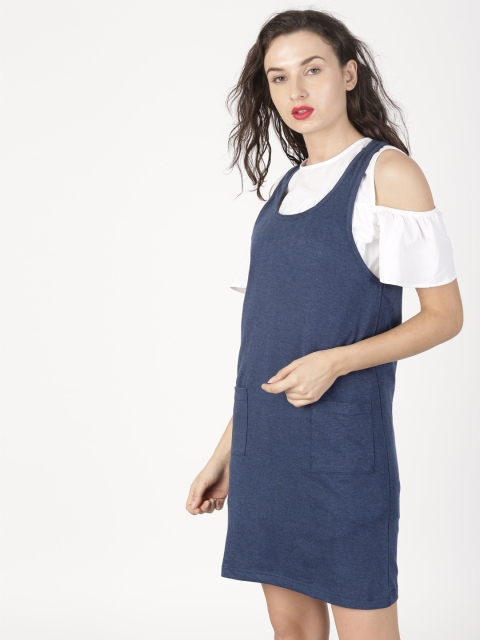 

ether Women Blue Solid A-Line Dress
