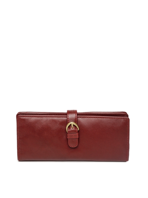 

Hidesign Women Burgundy Leather Solid Two Fold Wallet