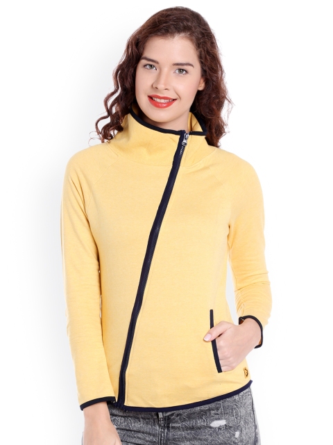 

Campus Sutra Women Yellow Solid Tailored Jacket