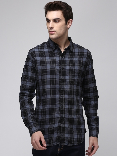 

Ecko Unltd Men Blue & Black Slim Fit Checked Casual Shirt