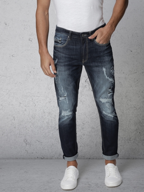 

Ecko Unltd Men Blue Slim Fit Mid-Rise Highly Distressed Stretchable Jeans