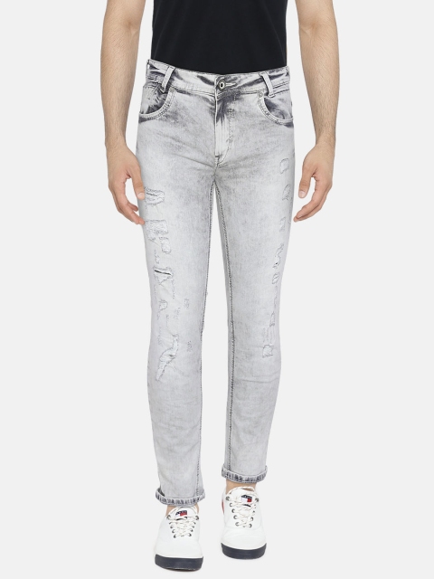 

Mufti Men Grey Skinny Fit Mid-Rise Mildly Distressed Stretchable Jeans