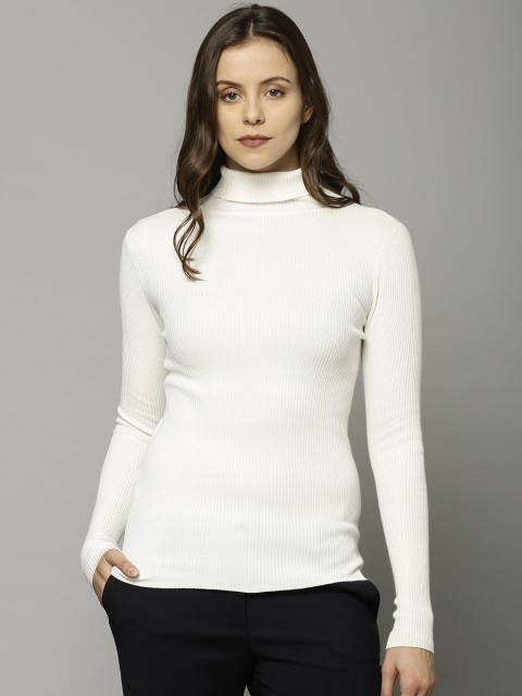 

Marks & Spencer Women White Ribbed Pullover