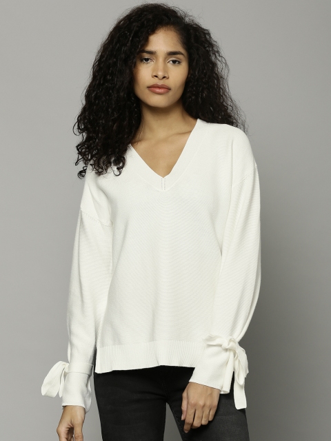 

Marks & Spencer Women White Solid Pullover