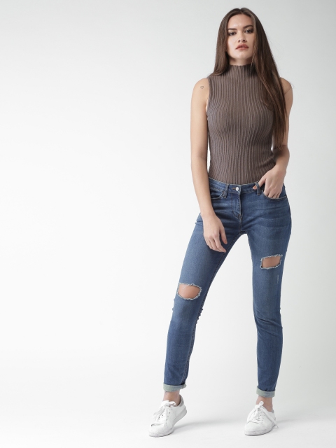 

Mast & Harbour Women Blue Skinny Fit Mid-Rise Mildly Distressed Stretchable Jeans