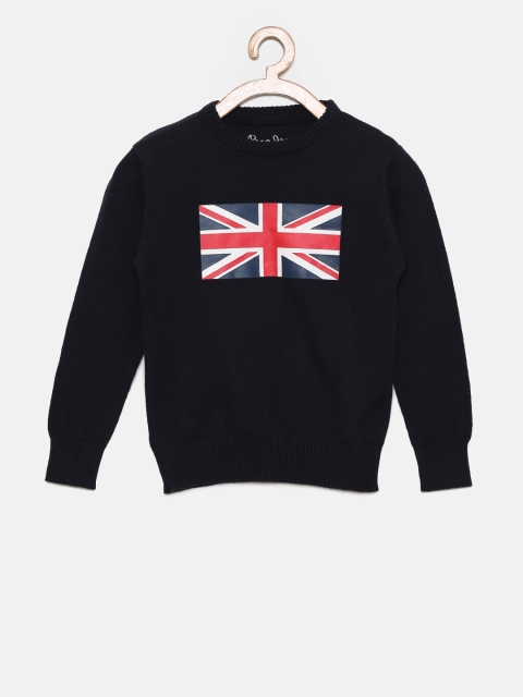 

Pepe Jeans Boys Navy Printed Pullover, Navy blue