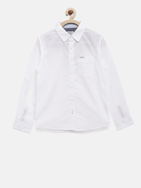 

Pepe Jeans Boys White Regular Fit Solid Casual Shirt