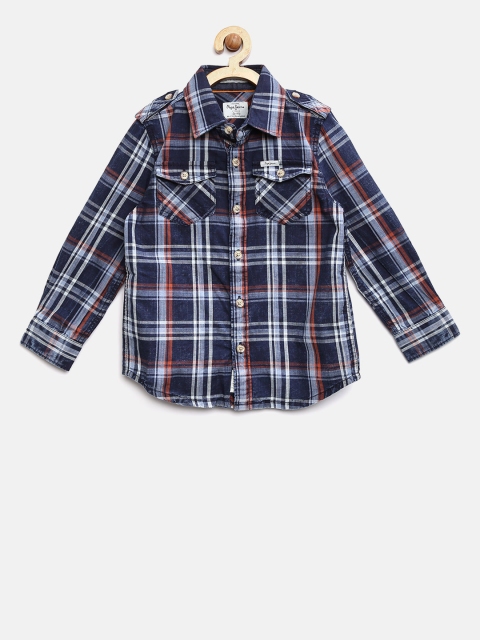 

Pepe Jeans Boys Blue Checked Casual Shirt