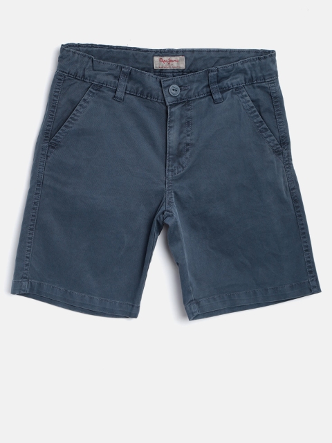 

Pepe Jeans Boys Navy Blue Solid Regular Fit Chino Shorts