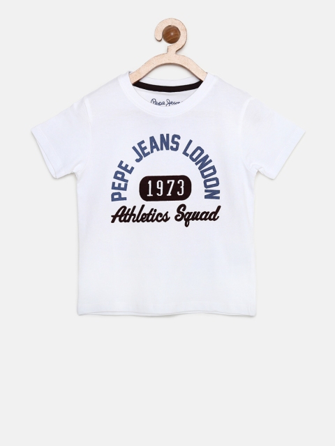 

Pepe Jeans Boys White Printed Round Neck T-shirt