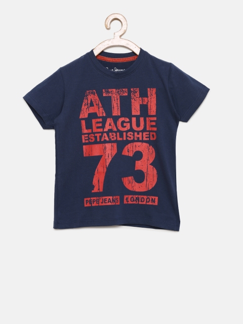 

Pepe Jeans Boys Navy Blue Printed Round Neck T-shirt
