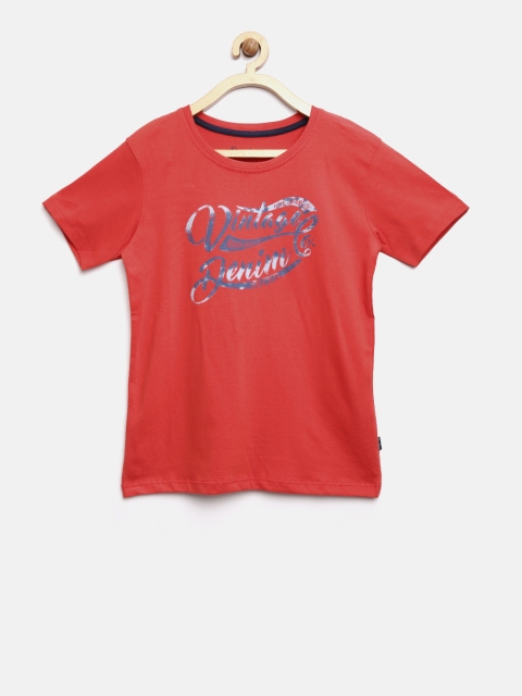 

Pepe Jeans Boys Red Printed Round Neck T-shirt