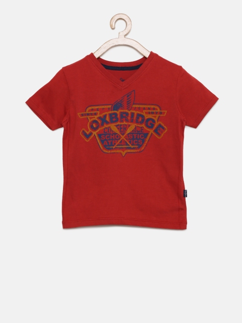 

Pepe Jeans Boys Red Printed V-Neck T-shirt