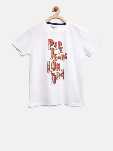 

Pepe Jeans Boys White Printed Round Neck T-shirt