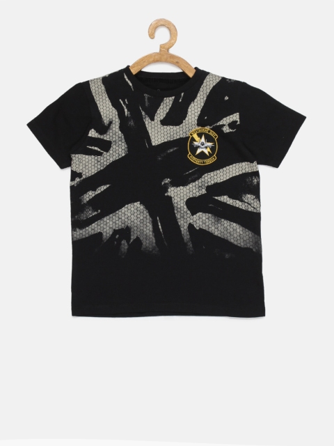 

Pepe Jeans Boys Black Printed Round Neck T-shirt