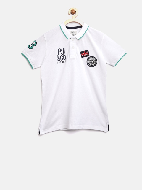 

Pepe Jeans Boys White Polo Collar T-shirt