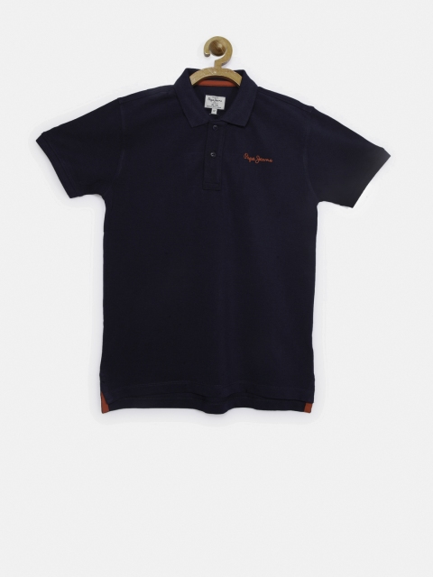 

Pepe Jeans Boys Navy Printed Polo T-shirt, Navy blue