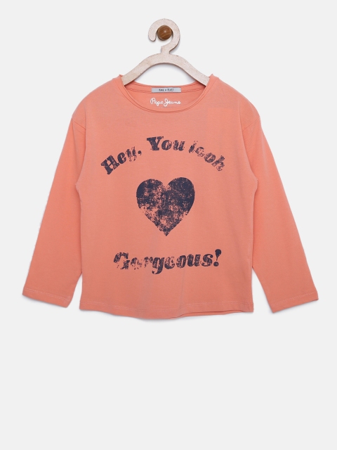 

Pepe Jeans Girls Pink Printed Round Neck T-shirt