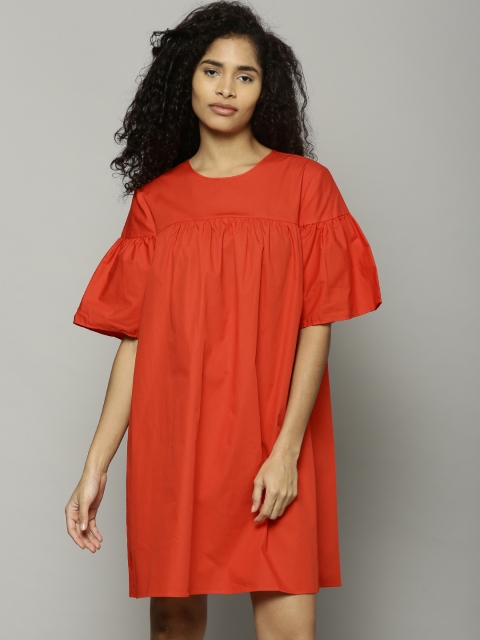 

Marks & Spencer Women Red Solid A-Line Dress