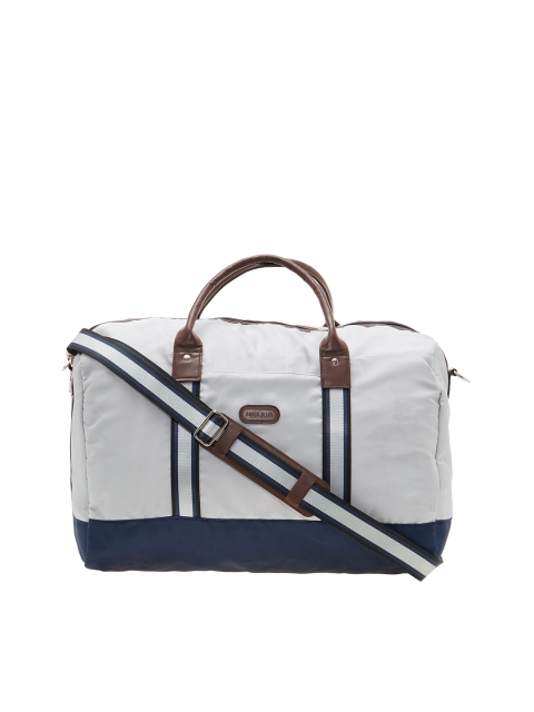 

Bags.R.us Unisex Off-White & Grey Duffel Bag