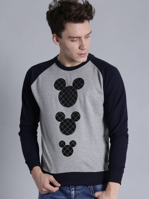 

Kook N Keech Disney Men Grey & Navy Blue Printed Sweatshirt