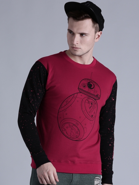 

Kook N Keech Star Wars Men Maroon & Black Printed Sweatshirt