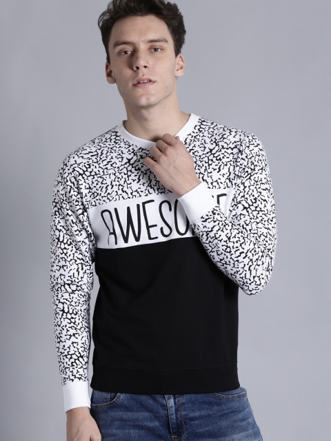 

Kook N Keech Men Black & White Printed Sweatshirt