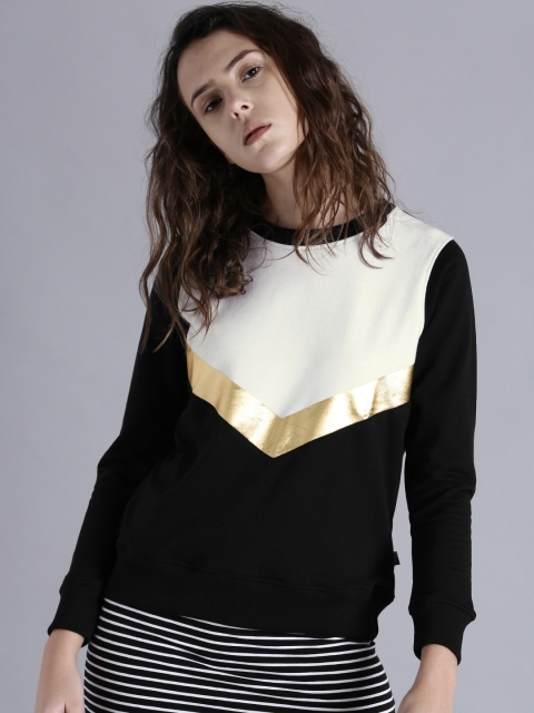 

Kook N Keech Women White & Black Colourblocked Sweatshirt