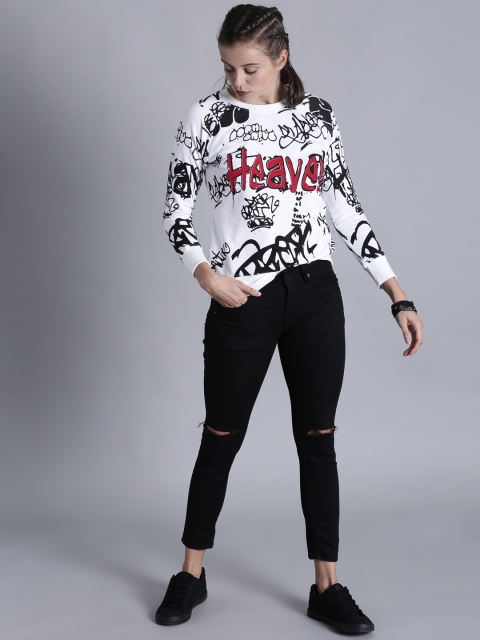 

Kook N Keech Women White Printed Sweatshirt