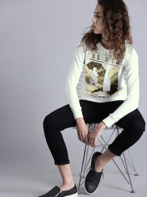 

Kook N Keech Disney Women White Printed Sweatshirt
