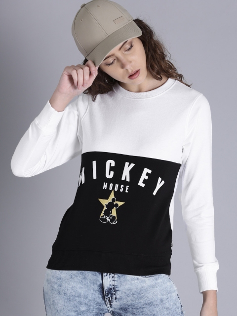 

Kook N Keech Disney Women White & Black Printed Sweatshirt