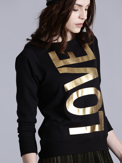

Kook N Keech Women Black Printed Sweatshirt