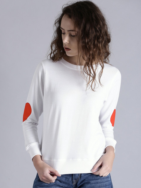 

Kook N Keech Women White Solid Sweatshirt