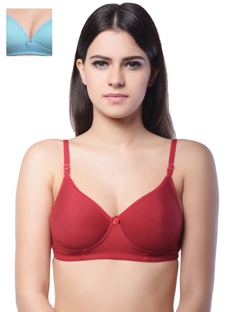 

Lady Lyka Pack of 2 Full-Coverage T-shirt Bras MISTIQUE-MRN-ATTRACTIONS-SKY, Maroon