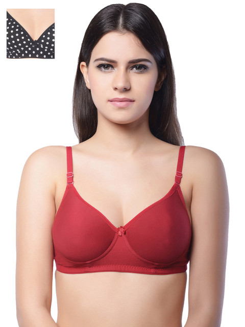 

Lady Lyka Pack of 2 T-shirt Bras, Maroon