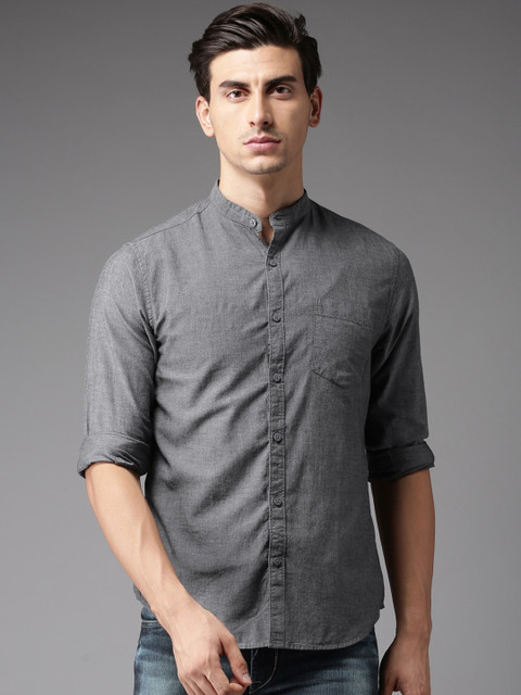 

Moda Rapido Men Grey Regular Fit Solid Casual Shirt