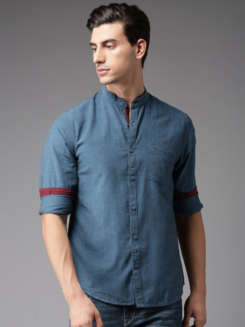 

Moda Rapido Men Blue Regular Fit Solid Casual Shirt