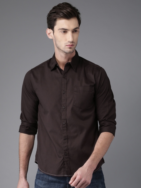 

Moda Rapido Men Brown Regular Fit Solid Casual Shirt