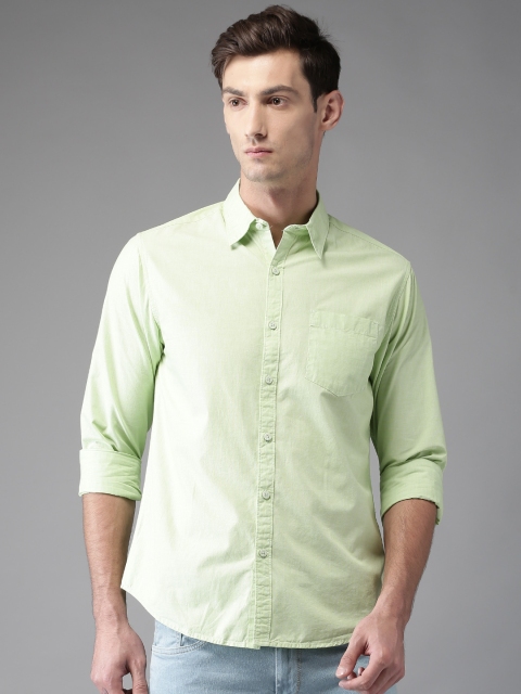 

Moda Rapido Men Lime Green Regular Fit Solid Casual Shirt