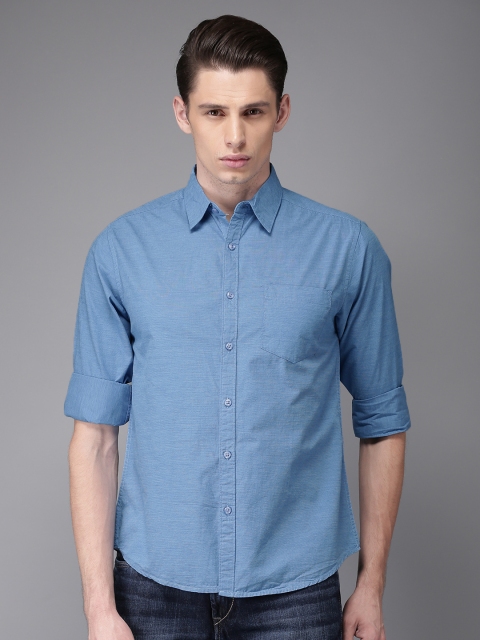 

Moda Rapido Men Blue Regular Fit Solid Casual Shirt