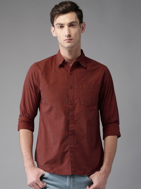 

Moda Rapido Men Maroon Regular Fit Solid Casual Shirt