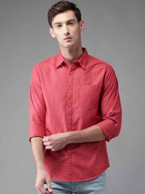 

Moda Rapido Men Red Regular Fit Solid Casual Shirt