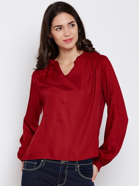 

Harpa Women Maroon Solid Top